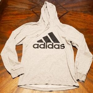 Adidas Gray Hoodie with Black Logo Mens Size Small